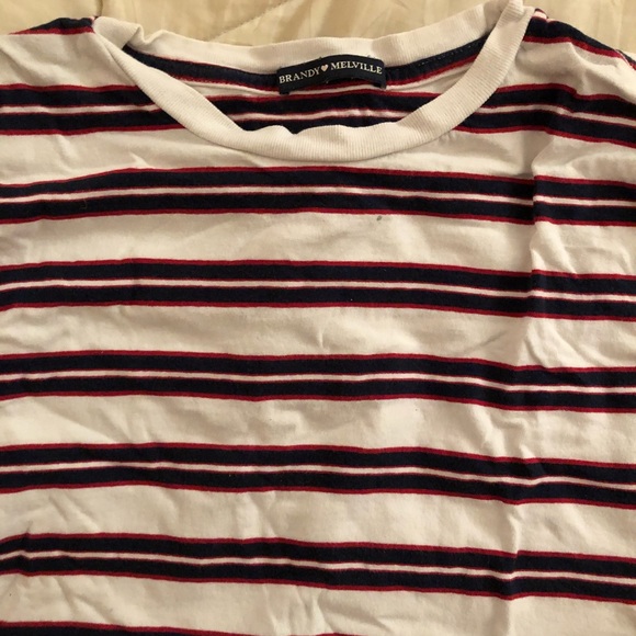Brandy Melville Striped Crop Tee - Picture 5 of 5